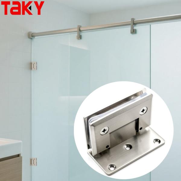 Heavy Duty Stainless Steel Wall Mount Square Bathroom Shower Glass Door Hinges