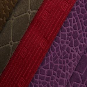 China Plain Fashion Embossed Velvet Upholstery Fabric Bonding TC Back on sale