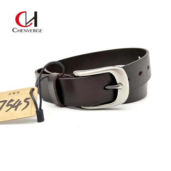 Men's Cowhide Genuine Leather Belt Width 34mm Brown Black Color