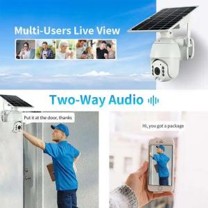 RoHS Durable Solar Panel Security Camera 4G IP65 Waterproof Battery