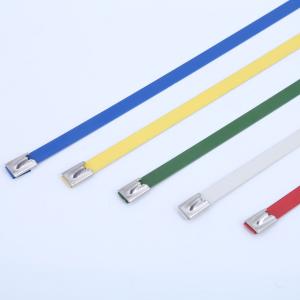 China Colorful Reusable Stainless Steel Cable Ties Mini Type Epoxy Coated on sale