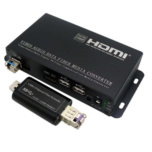 KVM+USB3.0 to Fiber optical extender,KVM to USB3.0 fiber transmitter and