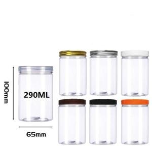 Dia 55mm Plastic Kitchen Storage Jars ODM Transparent PET Jars With Locking Lids