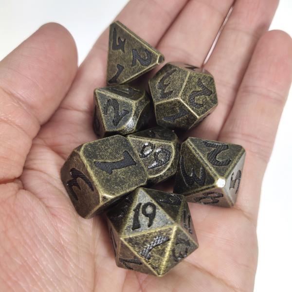 Buy Hand Carved Durable For Savage World Sturdy Hand Multipurpose Metal Polyhedral Dice Set at wholesale prices
