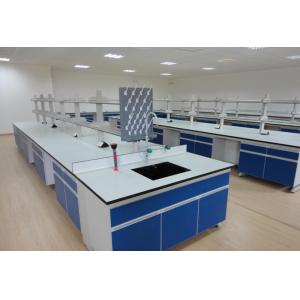 PVC Handle Steel Wood Lab Island Bench For University Laboratory