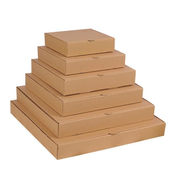 Flexo Printing Kraft Paper Blank Pizza Boxes 6 7 8 9 10 Inch Cardboard Food