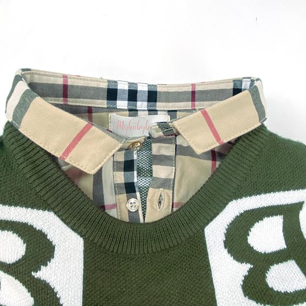 Children's autumn boys' jacquard knitted sweater Polo shirt baby spring and autumn sweater new foreign style top