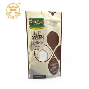 PET NY Visual Window Plastic Bags With Zipper Nuts Almond Dry Fruit Packaging Bags