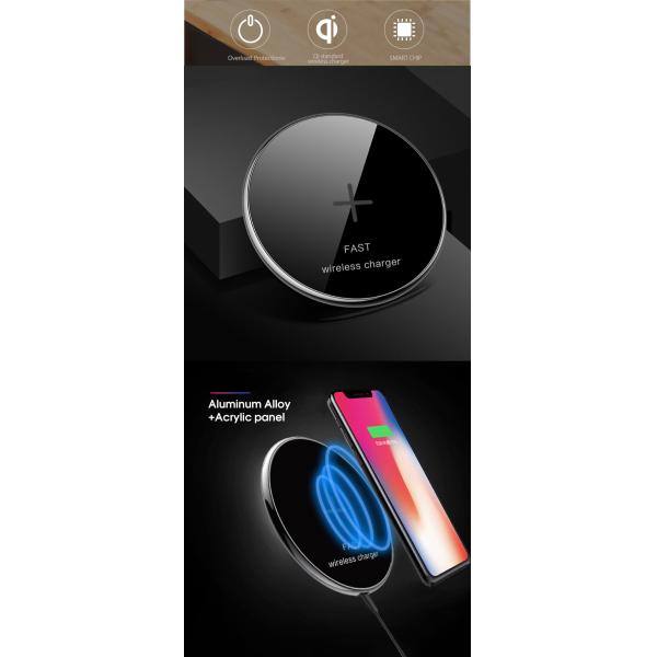 New 10W bamboo metal wireless charger IphoneXR Samsung universal ultra-thin fast wireless charging
