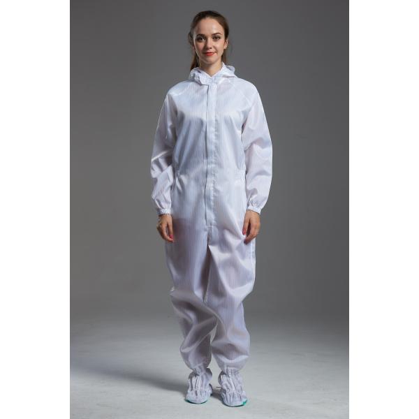 Anti Static ESD autoclavable cleanroom hooded white garment coverall with shoes