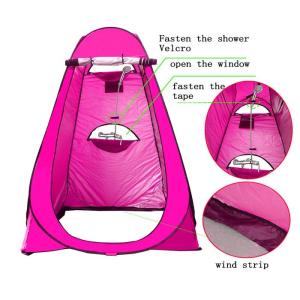 Automatic Opening Pop Up Shower Tent Camping Polyester 190T Thick Silver Coated
