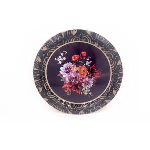 30cm Black Vietnamese Metal Steel Dinner Plates For Restaurant