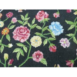 Jute Cloth An-ti Slip Backing Handtufted Wool Flower Carpet & Rug Circle Rug