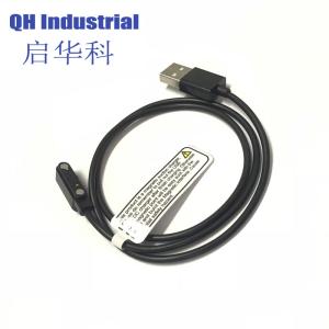 China 2Pin 10.2mm Pitch Ni Plated Mobile Phone Battery Right Angle Type Spring Load Pin Magnetic Charging Connectors on sale