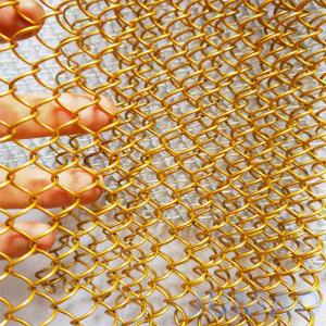 Luxurious Gold Roll Up Metal Mesh Curtains With Diamond Holes