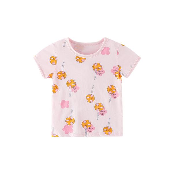 100cm Toddler Short Sleeve Loose Tops Cotton Round Neck T Shirt Sports