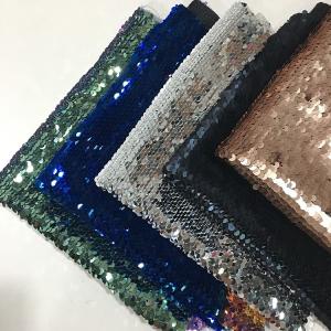 Fish Scale Silver Sequin Tablecloth , Champagne Sequin Fabric Reversible