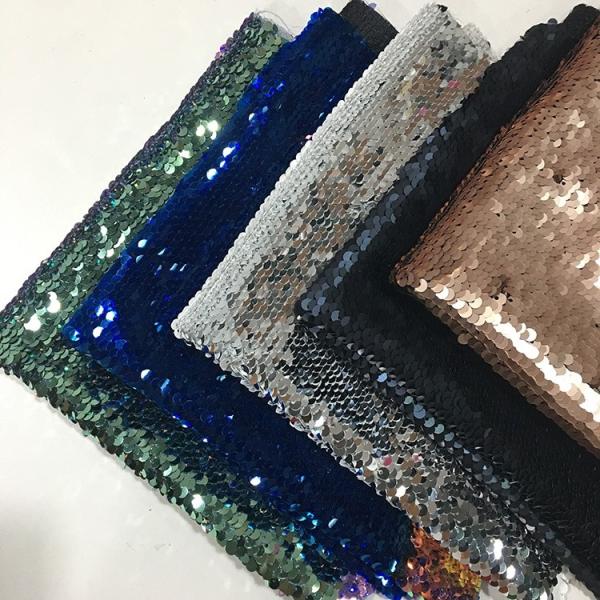 Buy Fish Scale Silver Sequin Tablecloth , Champagne Sequin Fabric Reversible at wholesale prices