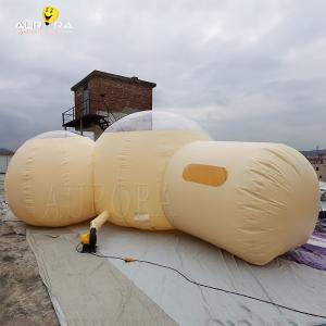 1.0mm Transparent PVC Inflatable Bubble House Tent Yellow Customized
