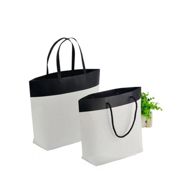 Customized Logo Printed Gift Bag Bucket Shape Paper Bag With Plastic Handle 250x270x100mm