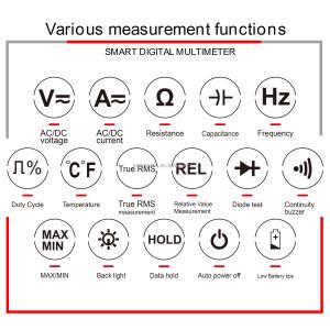 Digital Multimeters Autorange 1000V Voltage Meter True RMS LED Diode Test