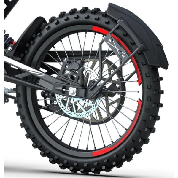 Off-Road Electric Motorcycle with Long Range Battery and Primary Belt Drive Chain