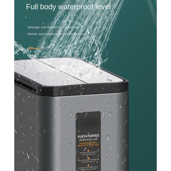 Manufacturer Living Room Household Large-capacity Kitchen Bathroom Crimped Deodorant Pedal Stainless Steel Trash Can with Lid