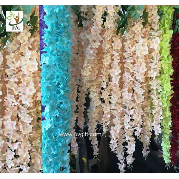 UVG 2m long romantic classic silk flowers artificial wisteria garland for wedding decor