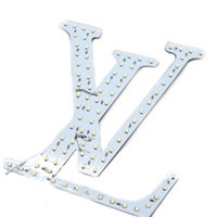 FR4 Double Sided Aluminum PCB LED Lamp Circuit Board White Soldermask