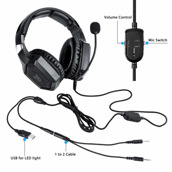 Noise Canceling 117dB 2.2m ONIKUMA K8 Wired Gaming Headset