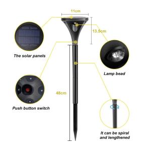 44LM 6000k LED Solar Landscape Spotlights 2000mah ABS