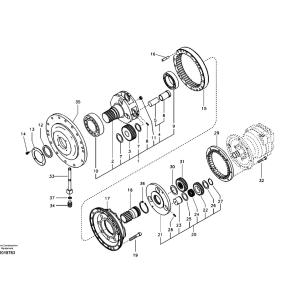 Excavator Swing Gearbox Reduction EC240BLC VOE14566202 VOE14542163 Swing Gearbox