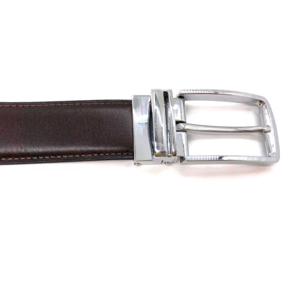 3.5cm Width Zinc Alloy Buckle Mens Brown Leather Dress Belt Standard Size