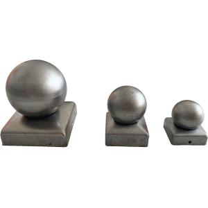 80x80mm Fence Post Caps With Ball Round Galvanized Top White Steel Decorative
