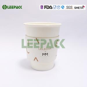 8oz To 20oz Single Wall Paper Cups , White Coffee Paper Cup With Lid And Sleeve