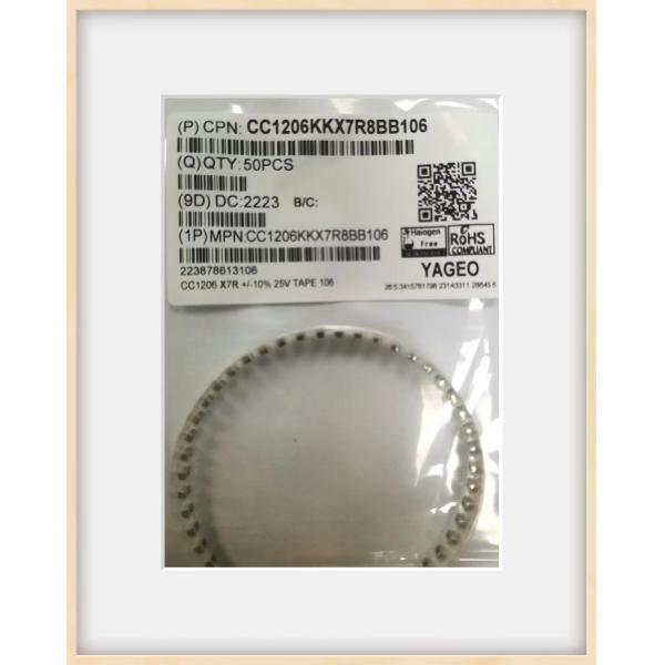 Buy SMD 1.6mm Ceramic Multilayer Capacitors 1206 Coating 25VDC at wholesale prices