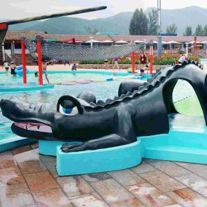 Water Park Equipment Crocodile Slide , Small Water Pool Slides For Kids