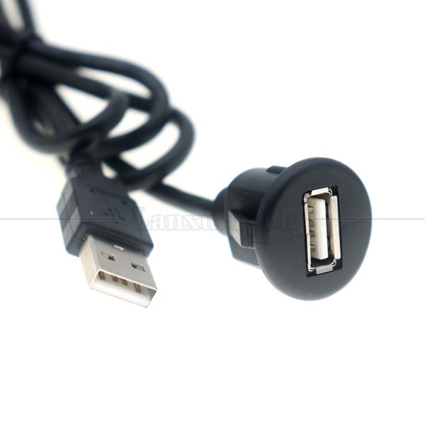 Car Audio Stereo Dashboard Male to Female Flush Panel Mount USB 2.0 Type A Extension Cable