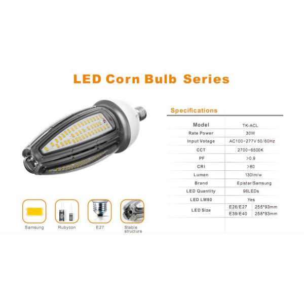 IP65 E40 E2730W led corn light led street light lamp waterproof with 5630 cri>80 AC100-277V 3years warranty CE ROHS