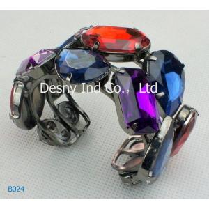 Fashion OEM /ODM metal bangles with gunmetal plated and gemstones