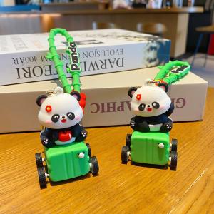 Silicone Keychain Pendants For Purse , Cute Panda Keychain Charms