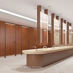 Compact Laminate Toilet Cubicle Partition Public Shower Cubicle With Toilet