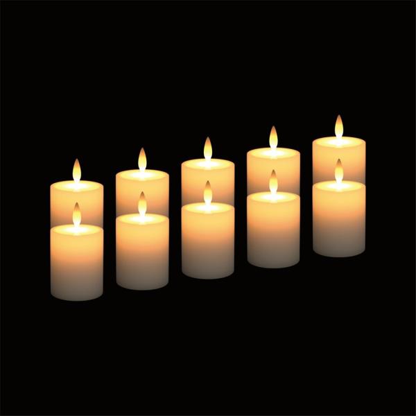 Phone Control Battery Operated Flameless LED Candle Light, Swing Flickering