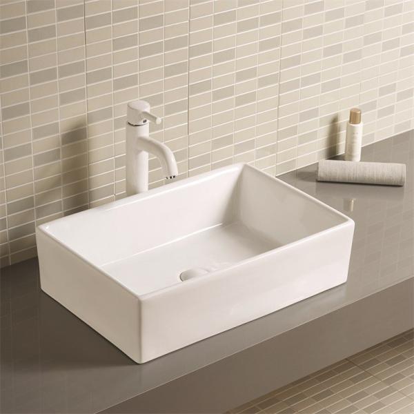 Smooth Counter Top Bathroom Sink Exquisite And Strong Ceramics Rectangular Wash