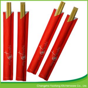 Disposable 21cm Natural Tensoge Bamboo Chopsticks; Open Paper Packing