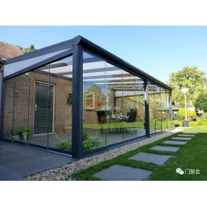 Sliding Double Door Veranda Aluminum Glass Winter Garden Sunroom For Office
