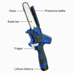 6 Inch Battery Chainsaw With Lubrication Pump Lightweight Cordless Electric