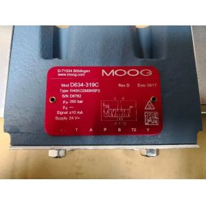 German Made Moog Servo Valve with 350 bar Maximum Pressure 25cm Nominal Diameter and Micro5p Charging for Hydraulic Power Control