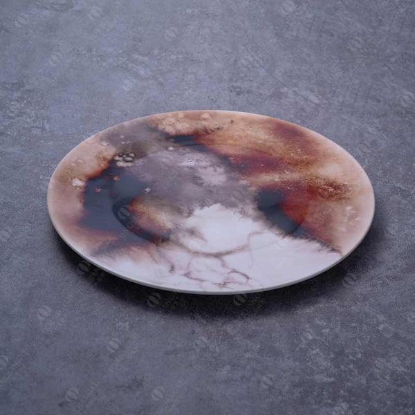 SGS 11 Inch Flat Round Porcelain Dessert Plates With Decals