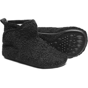 Kids Indoor Slippers Booties with Breathable Faux Fur Lining and Memory Foam